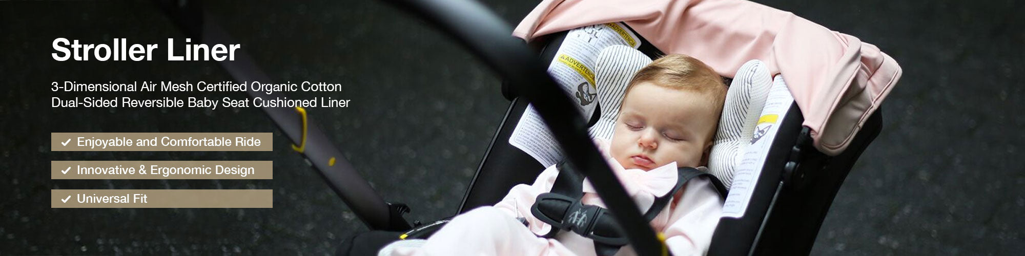 Dual Sided, Reversible Baby Stroller Seat Liners