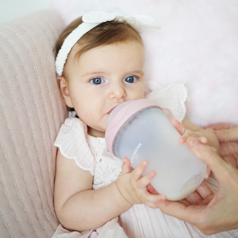 Silicone Baby Bottle 2 Pack Set - Leak Proof, Anti-Colic