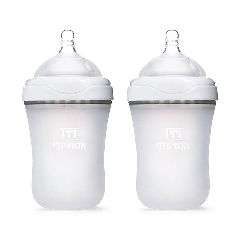 Silicone Baby Bottle 2 Pack Set - Leak Proof, Anti-Colic