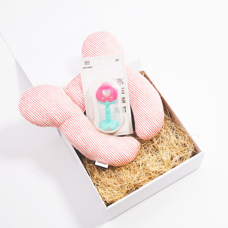 Image of Perry Mackin baby neck pillow and baby teether