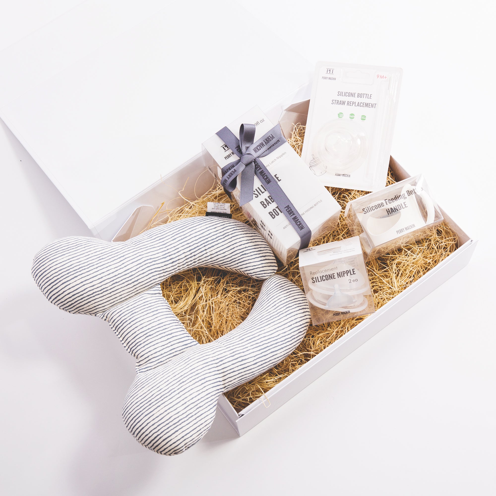 Perry Mackin baby gift set in gray
