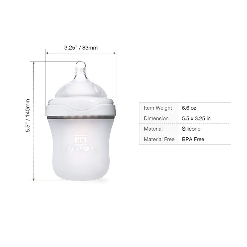 Silicone Baby Bottle - Soft Natural Feel, Anti-Colic
