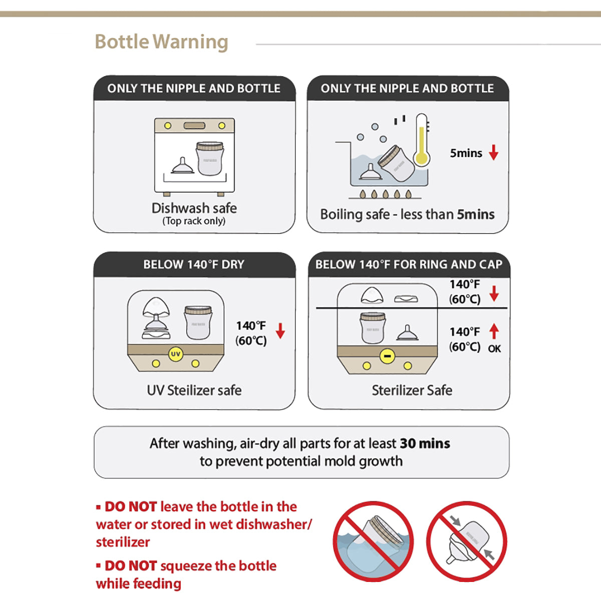 Silicone Baby Bottle 2 Pack Set - Leak Proof, Anti-Colic