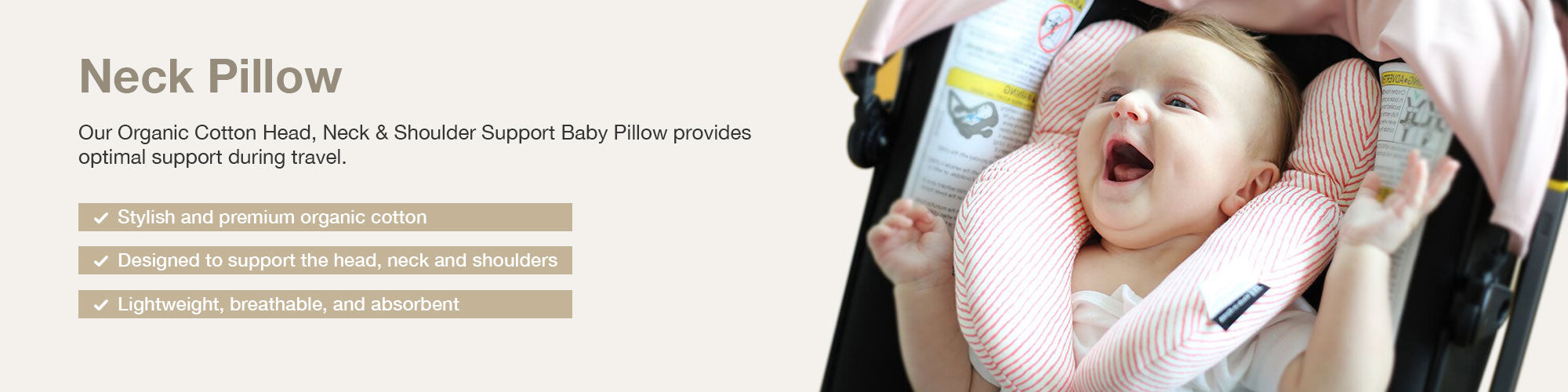 Baby Travel Neck Pillow for Head and Shoulder Support