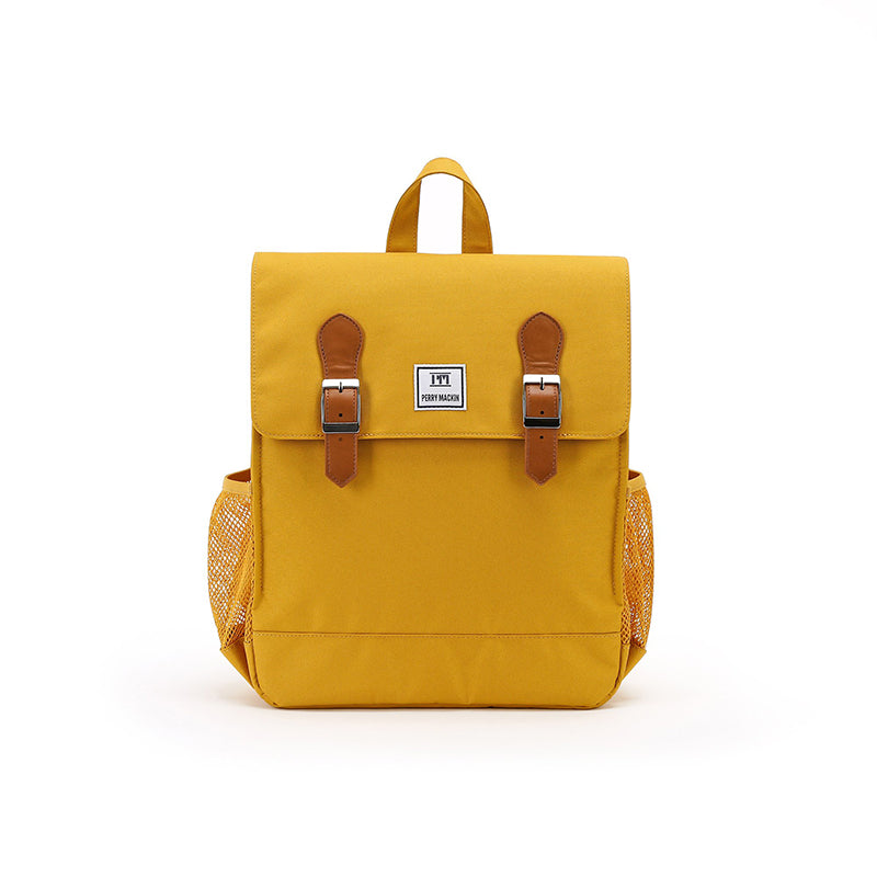 Vegan Leather Laptop Backpack Women Yellow School Backpack 