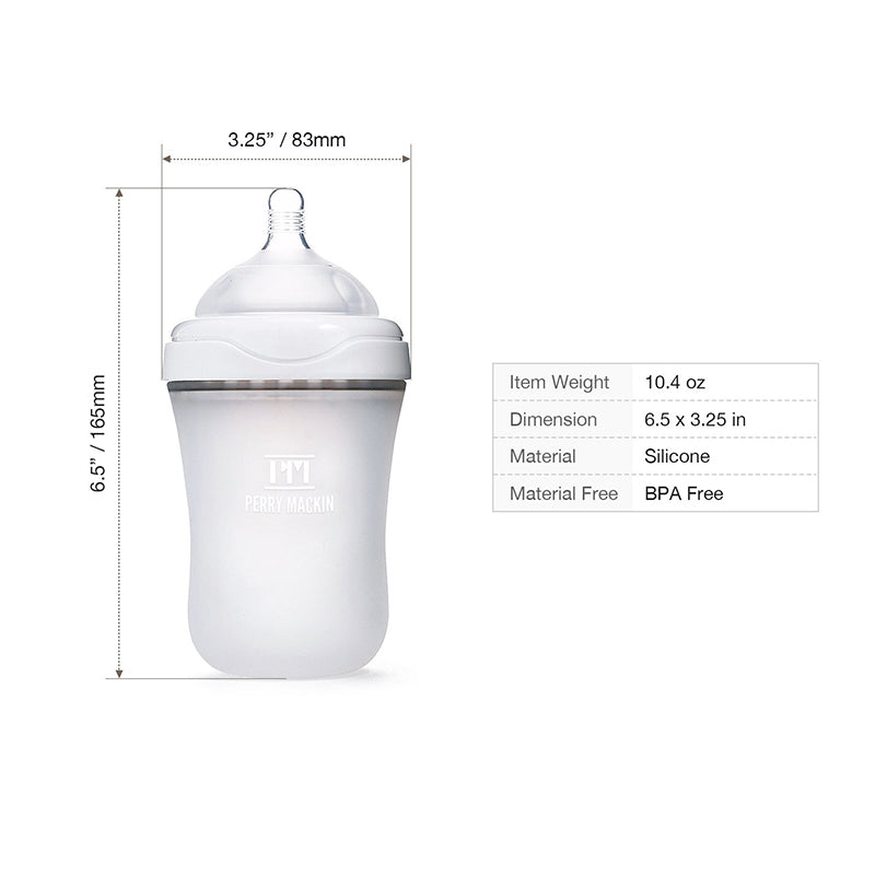 Silicone Baby Bottle Pack Set Leak Proof, Anti-Colic Perry